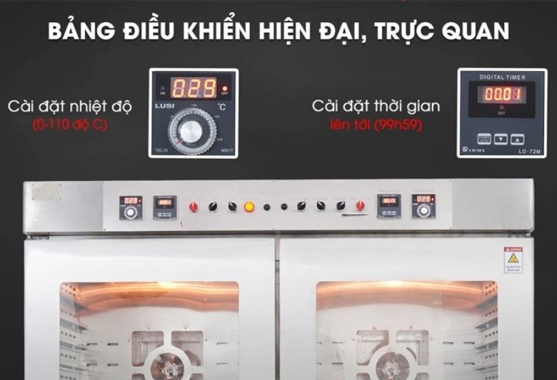 Bảng điều khiển hiện đại, dễ thao tác và cài đặt thông số sấy
