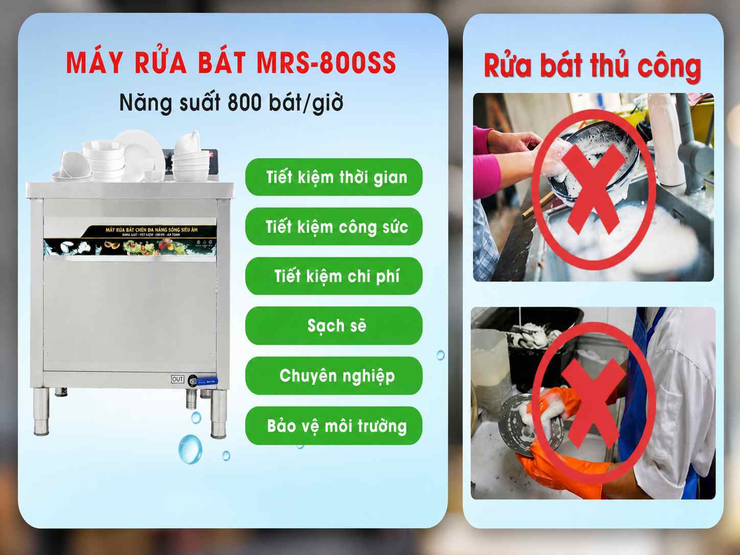 Lợi ích của máy rửa bát siêu âm cao cấp MRS-800SS