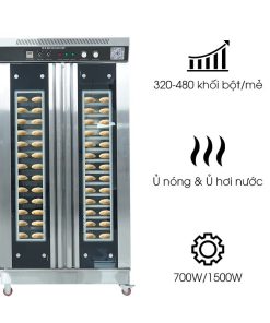 Tủ ủ bột 2 buồng 32 khay Việt Nam