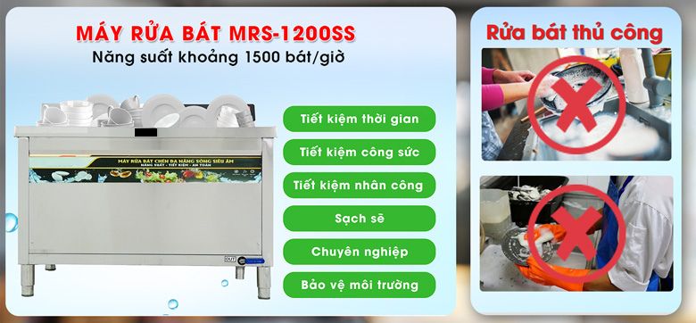 Tác dụng của máy rửa bát siêu âm cao cấp MRS-1200SS