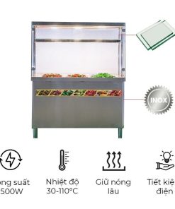 Tủ hâm nóng thức ăn kính vuông KV-1500