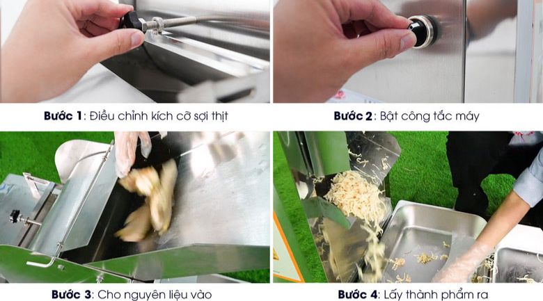 Sử dụng máy xé thịt dạng sợi công nghiệp MXST-200