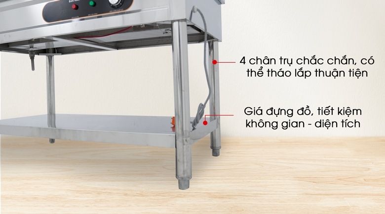 4 chân trụ chắc chắn, có thể tháo lắp tiện lợi