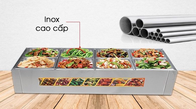 Thân bàn inox 201 chắc chắn, chịu nhiệt và chịu lực tốt