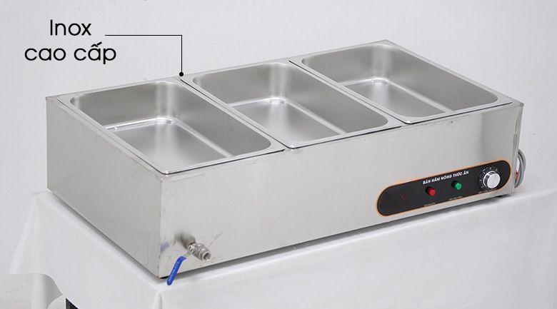 Thân bàn inox 201 chắc chắn, sáng đẹp và dễ lau chùi