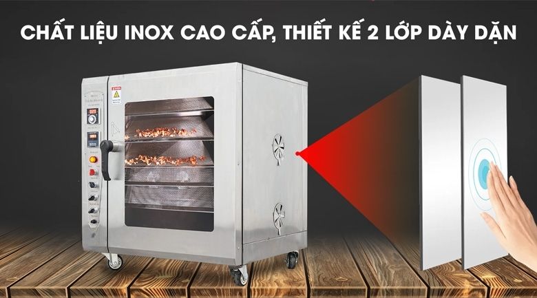 Cách nhiệt cực hiệu quả với thành tủ 2 lớp inox dày dặn