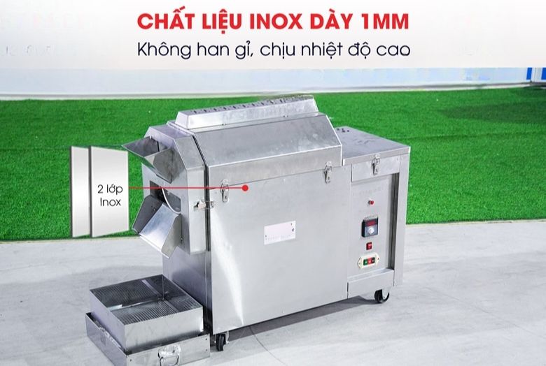 Máy được chế tạo từ inox chắc chắn và dày dặn