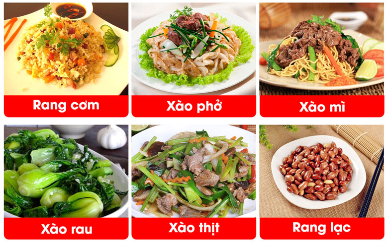 Rang xào đa năng, chế biến nhiều món 