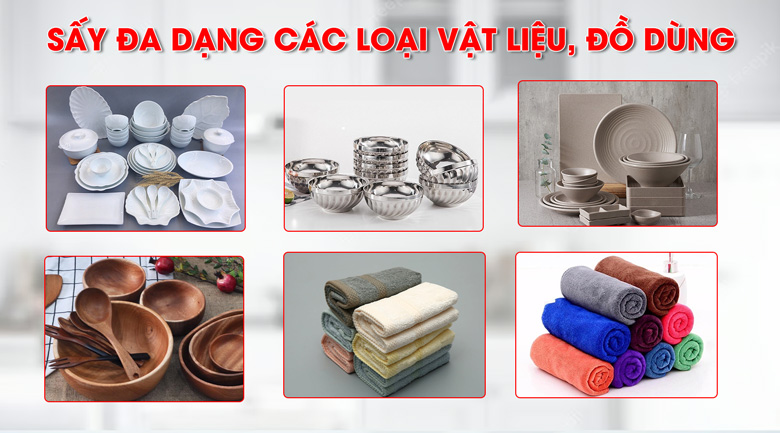 Sấy đa dạng vật liệu