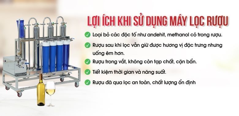 Lợi ích khi sử dụng máy lọc rượu khử độc tố 200l/h
