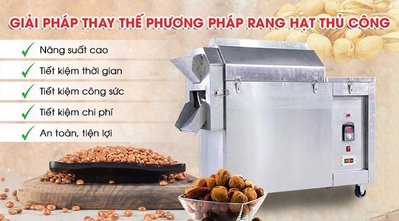 Lợi ích máy rang hạt đa năng điện CY-25 lồng thép
