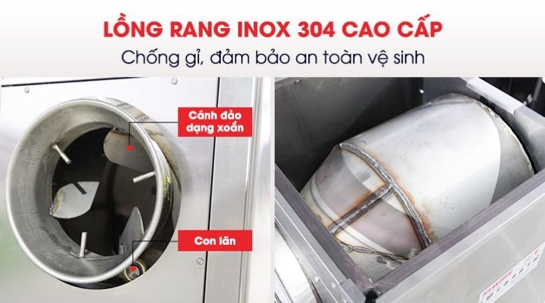 Lồng máy rang hạt gas CY-15 lồng inox