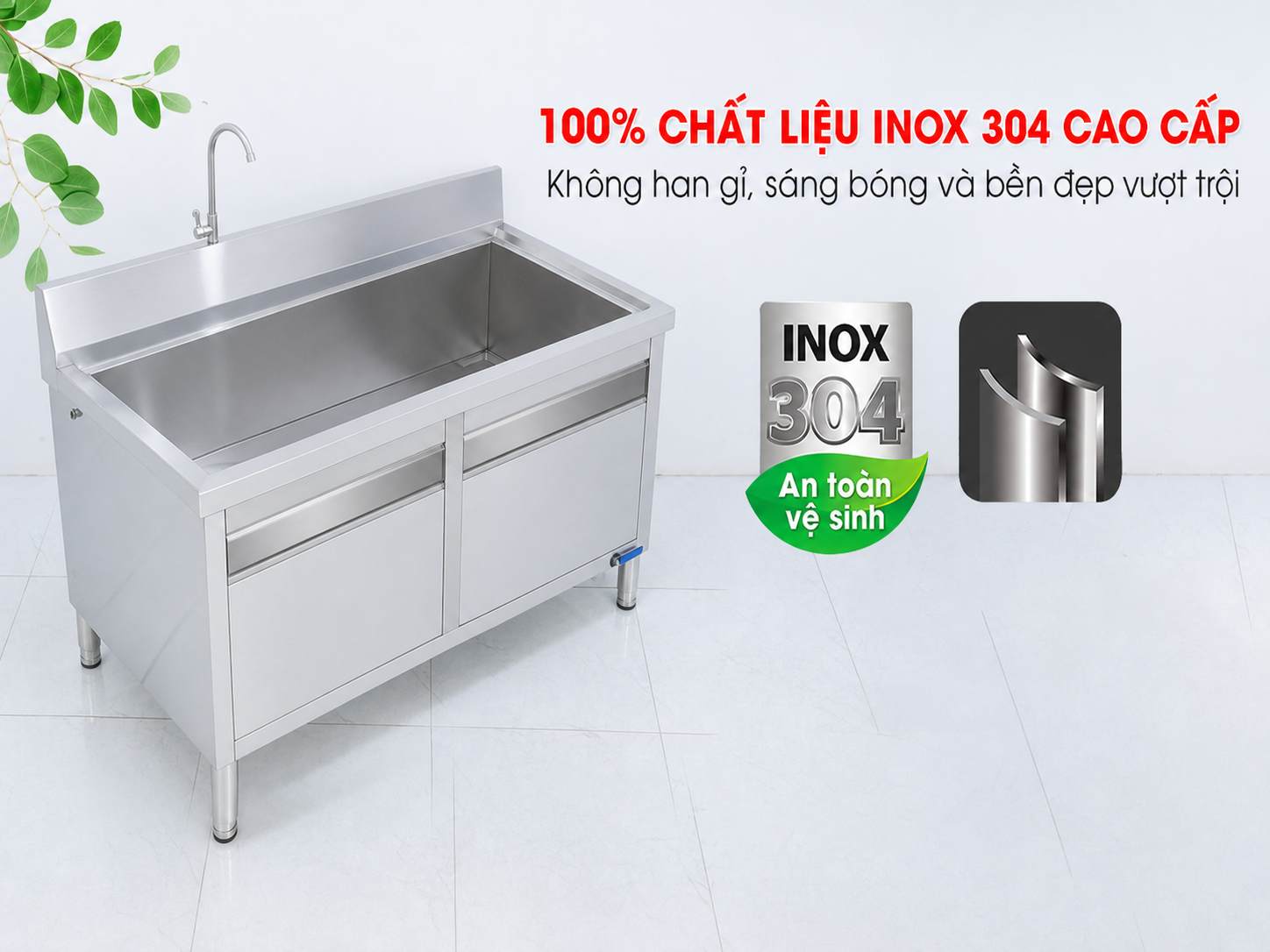 Máy có thiết kế hiện đại với chất liệu inox 304 cao cấp