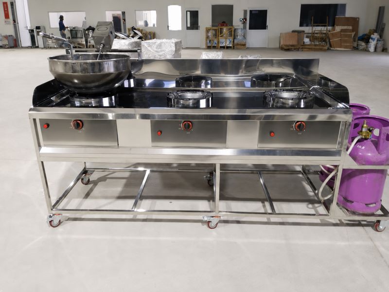 Máy rang cơm kèm 2 bếp xào cao cấp (Inox 304 & chảo thép) - Image 4