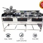 Máy rang cơm kèm 2 bếp xào cao cấp (Inox 304 & chảo thép)