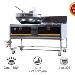 Máy rang cơm kèm 1 bếp xào cao cấp (Inox 304 & chảo thép)