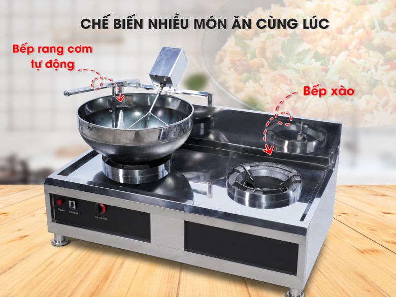 Thiết kế bếp chiên cơm và bếp xào hoạt động độc lập 