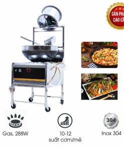 Máy rang cơm kèm quạt hút mùi (Inox 304 & chảo thép)