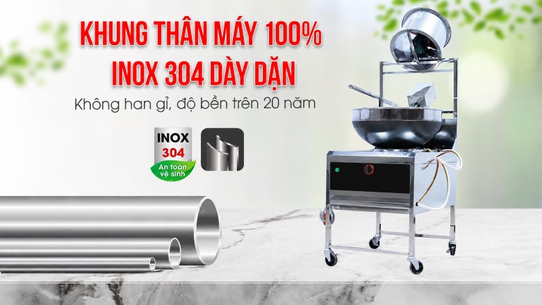 Chất liệu inox 304 cao cấp, độ bền lên tới 8-10 năm 