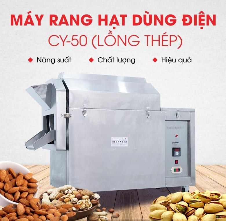 Máy rang hạt dùng điện CY-50 lồng thép