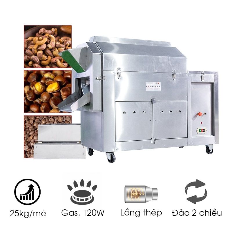 Máy rang hạt đa năng gas CY-50 (lồng thép)