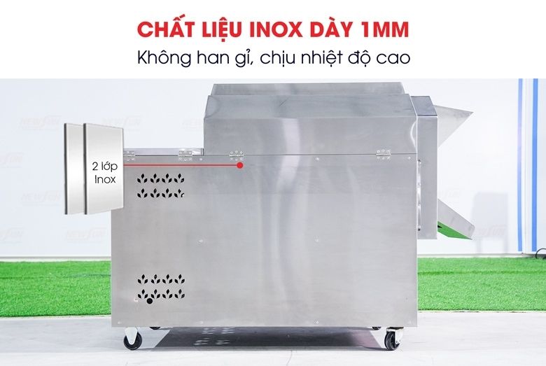 Chất liệu máy rang hạt đa năng gas CY-50 (lồng thép)