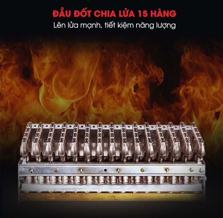 Hệ thống đốt gas 15 hàng lửa