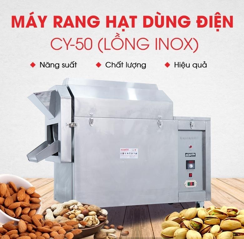 Máy rang hạt điện CY-50 lồng inox