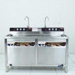 Máy rửa bát siêu âm chậu đôi 1m5 có sục khí ozone 1500