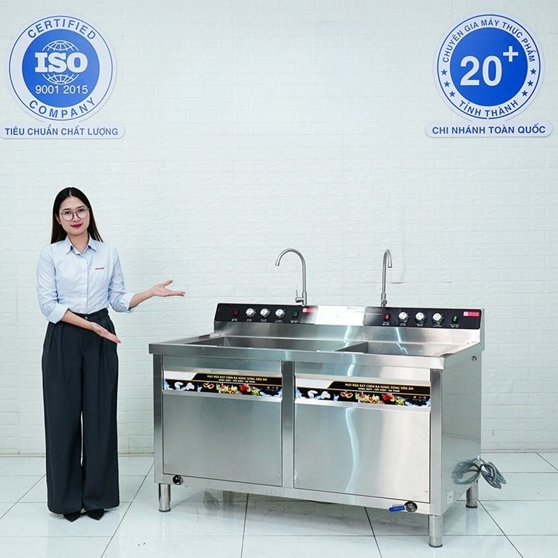 Cách sử dụng máy rửa bát siêu âm chậu đôi có sục khí ozone 1500