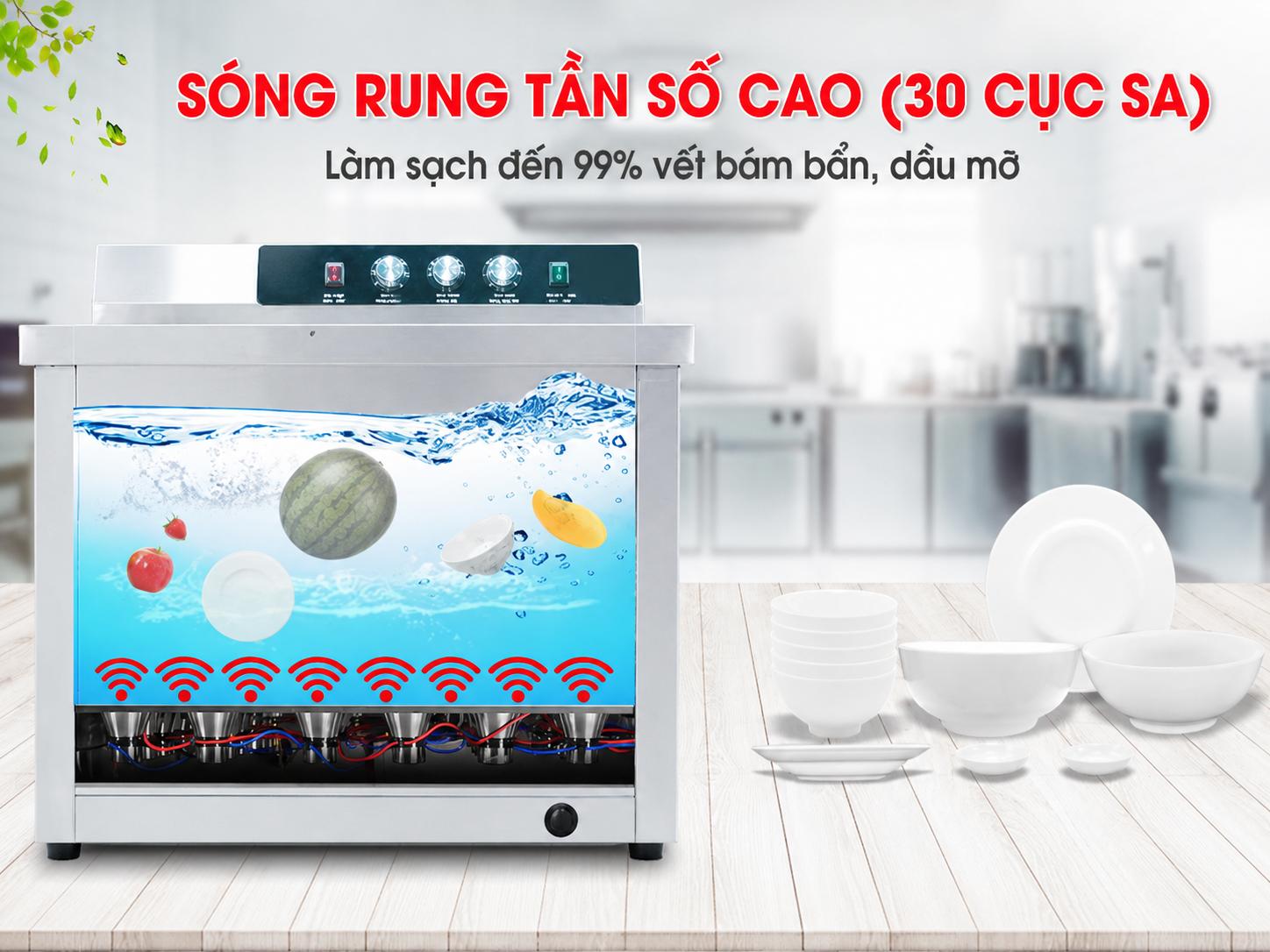 Công nghệ sóng siêu âm đa chiều giúp đánh bật vết bẩn bám dính
