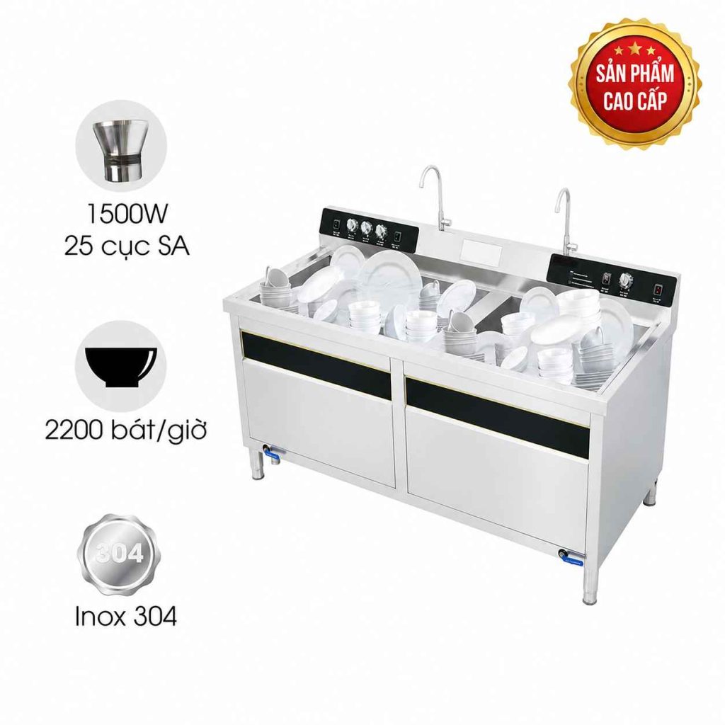 Máy rửa bát siêu âm cao cấp MRS-1500SS (chậu đôi)