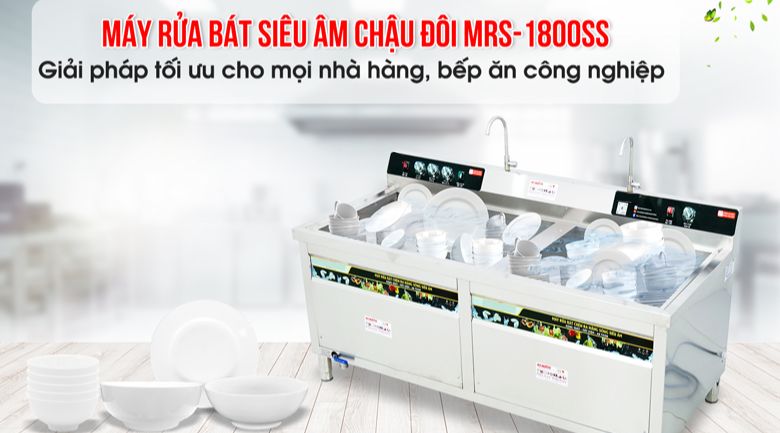 Máy rửa bát siêu âm cao cấp MRS-1800SS (chậu đôi)