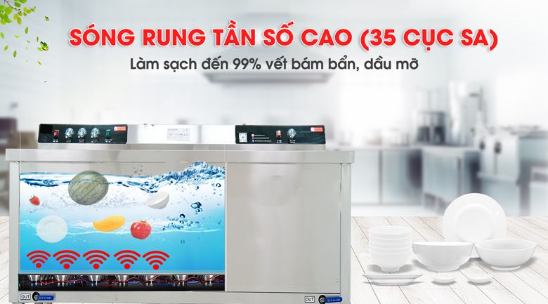 MRS-1800SS chậu đôi sở hữu công nghệ sóng siêu âm hiện đại