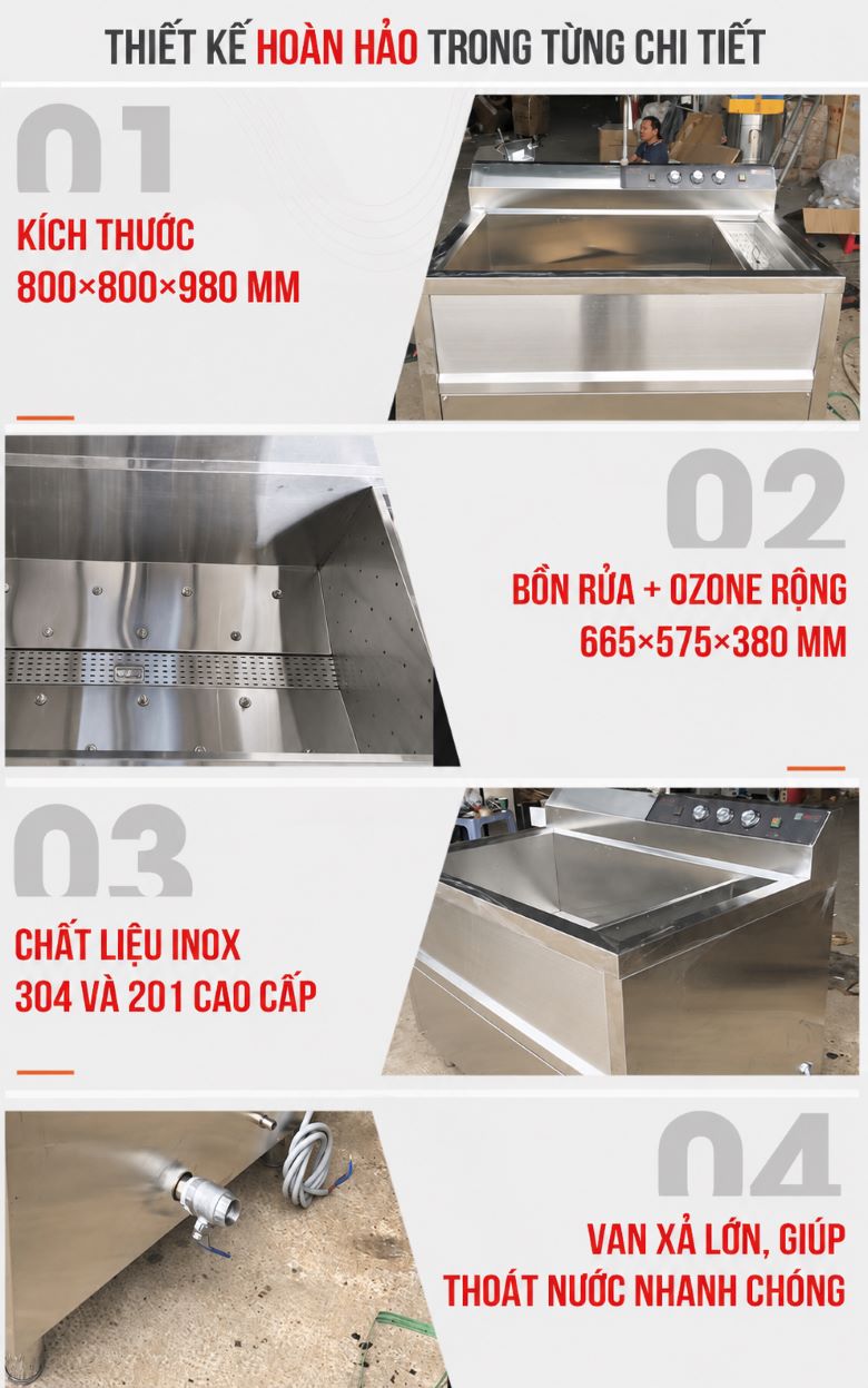Thiết kế inox bền bỉ, an toàn khi sử dụng 
