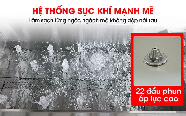 14 đầu phun áp lực bố trí tối ưu, nâng cao hiệu quả làm sạch  