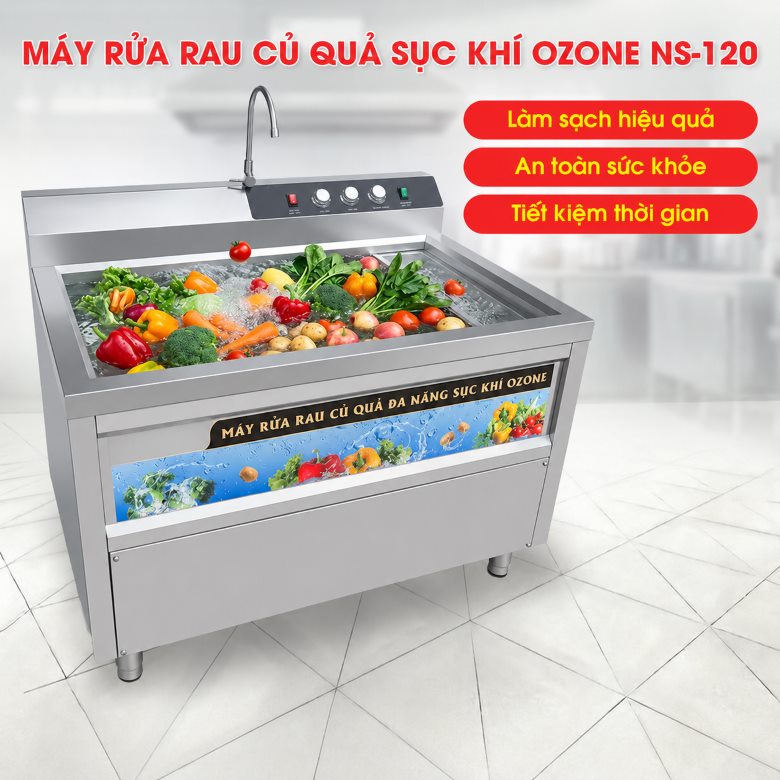Máy rửa rau sục khí ozone công nghiệp NS-120