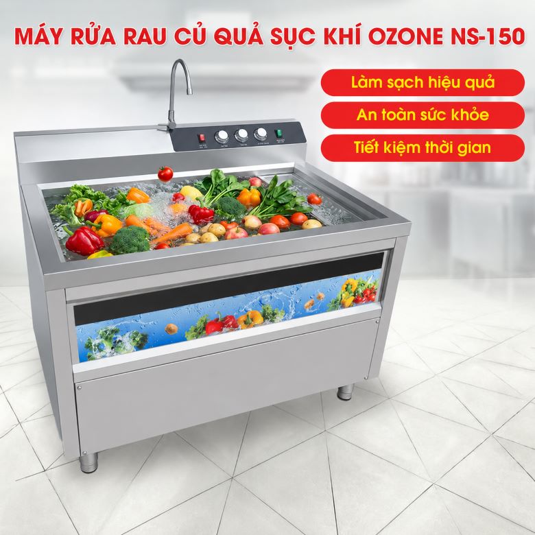 Máy rửa rau sục khí ozone công nghiệp NS-150
