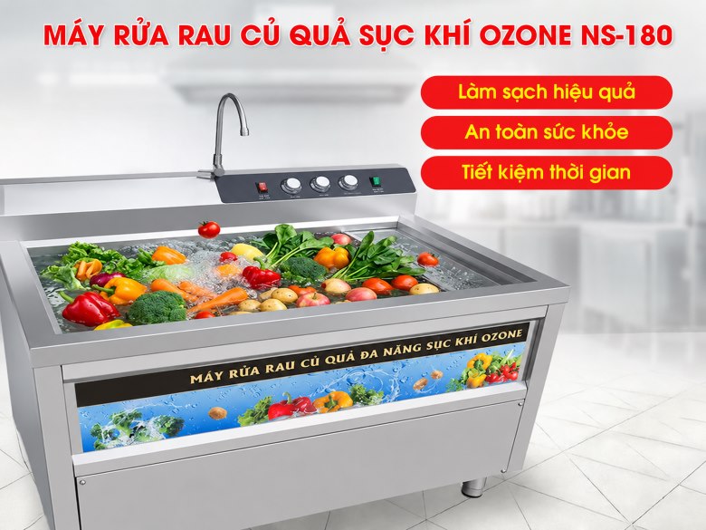 Máy rửa rau sục khí ozone công nghiệp NS-180