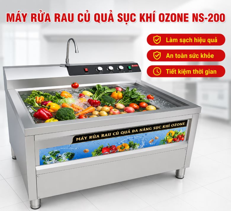 Máy rửa rau sục khí ozone NS-200