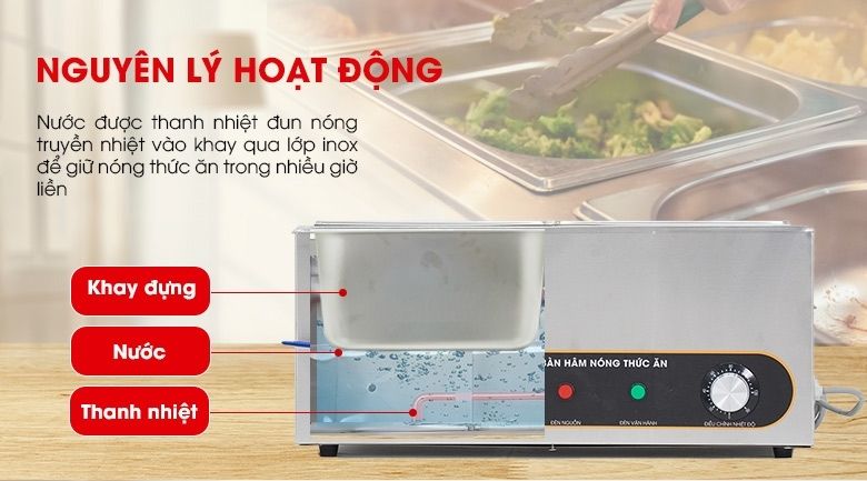 Làm nóng cách thủy, giữ món ăn nóng đều