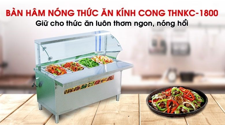 Tủ hâm nóng thức ăn kính cong KC-1800