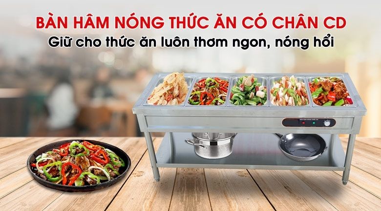 Bàn hâm nóng thức ăn có chân CD