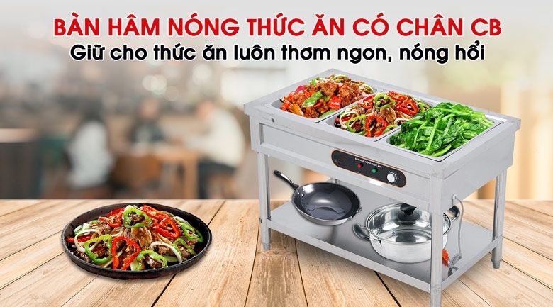 Bàn hâm nóng thức ăn có chân CB 