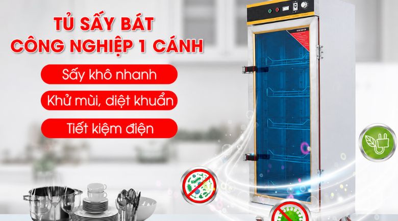 Tủ sấy bát công nghiệp 1 cánh 5 khay